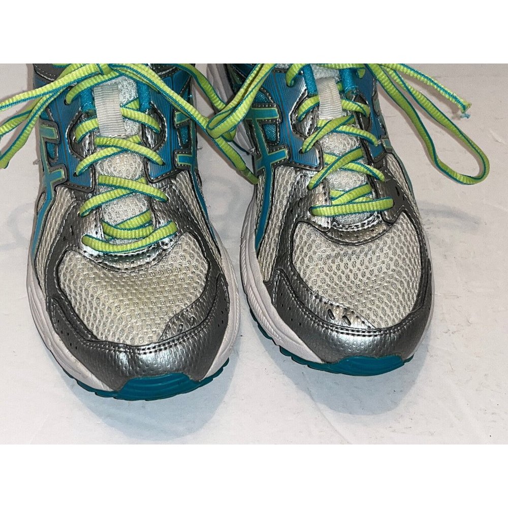 Asics Sneaker Gel Contend 3 Womens 7 Green Silver Running Joggers Shoes - Picture 4 of 11